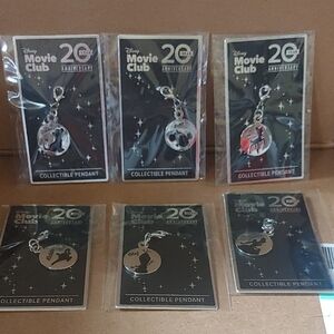 Disney Movie Club 20th Anniversary Silver Pendants